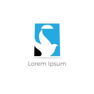 Shopping bag logo design, bird in hand bag vector, travel agency logo design.	