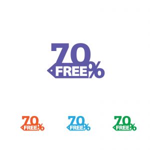 Mega Sale vector design. Christmas sale illustration, 70% sale discount offer flash illustration. seventy percent free sale.