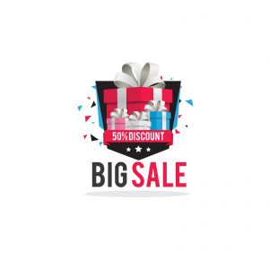 Mega Sale vector design. Christmas sale illustration, gift boxes for discount offer vector design.	