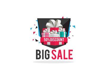 Mega Sale vector design. Christmas sale illustration, gift boxes for discount offer vector design.	