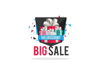 Mega Sale vector design. Christmas sale illustration, gift boxes for discount offer vector design.	