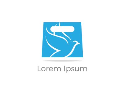 Shopping bag logo design, bird in hand bag vector, travel agency logo design.	