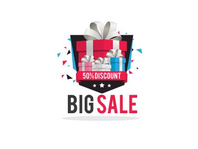 Mega Sale vector design. Christmas sale illustration, gift boxes for discount offer vector design.	
