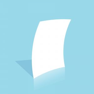 Mockup blank white paper page A4 size with shadow. Vector A3 size paper mock up isolated on gray background.