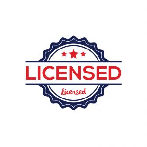 licensed ribbon. licensed isolated sign. licensed banner