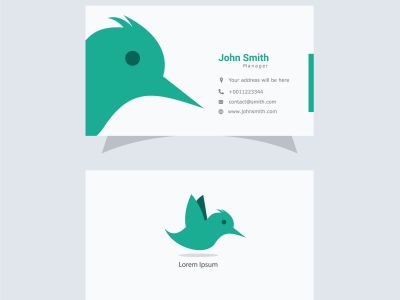 Cute and beautiful logo, bird business card	
