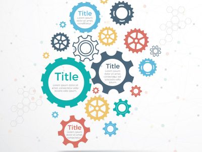 Automobile, car repairing service logo design, wrench in gear icon, mechanic tools vector illustration.	