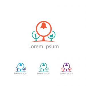 Colorful art kids vector, school children logo design. Kindergarten illustration, daycare icon