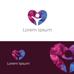 Colorful Happy home real estate vector logo icon, apartment for students, charity support poor orphanage house logo.