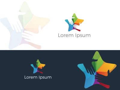 Handshake in home vector logo design, peace love and friendship illustration, real estate agreement sign.	