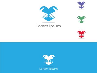 Two hands in heart vector, Handshake heart logo, successful partnership vector design	