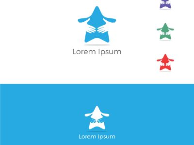 Low poly hands in star vector, polygon handshake star vector	