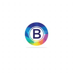 B Letter colorful logo in the hexagonal. Polygonal letter B	