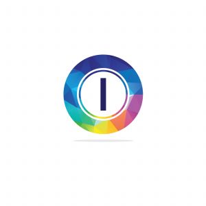 T Letter colorful logo in the hexagonal. Polygonal letter T	