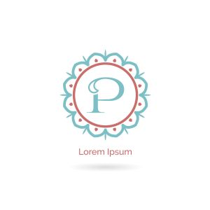 P letter logo design, luxury letter p vector monogram. Cosmetics and beauty brand illustration. decorative lace style circle icon