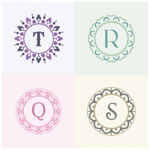 Cosmetics and beauty product brand letters S and T logo design. Q and R vector letter mandala monogram.