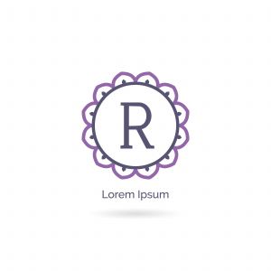 Beauty brand letter R vector icon. Luxury R letter logo. Vector illustration decorative and ornamental monogram.