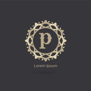 P letter logo design, luxury letter p vector monogram. Cosmetics and beauty brand illustration. decorative lace style circle icon.