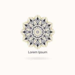 Mandala vector logo design. Round decorative and geometric emblem. Luxury floral and flower style emblem.