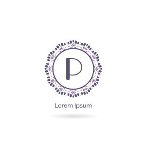 P letter logo design, luxury letter p vector monogram. Cosmetics and beauty brand illustration. decorative lace style circle icon.