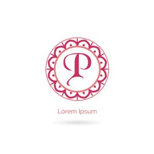 P letter logo design, luxury letter p vector monogram. Cosmetics and beauty brand illustration. decorative lace style circle icon.