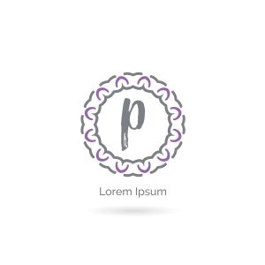 P letter logo design, luxury letter p vector monogram. Cosmetics and beauty brand illustration. decorative lace style circle icon.