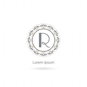 Beauty brand letter R vector icon. Luxury R letter logo. Vector illustration decorative and ornamental monogram.