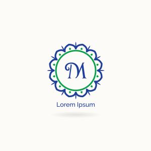 Ornamental and decorative letter M logo vector design. Luxury hotel M letter logo design. flower and floral style concept.
