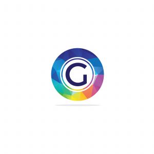 G Letter colorful logo in the hexagonal. Polygonal letter G	