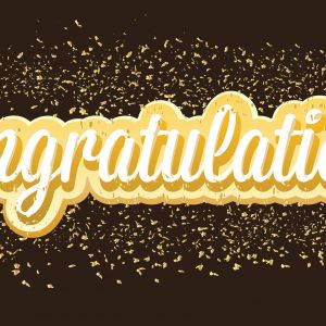 Congratulations vector banner design.	