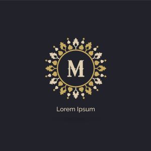 Ornamental and decorative letter M logo vector design. Luxury hotel M letter logo design. flower and floral style concept.