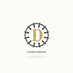Golden D letter logo design. Luxury letter D monogram. Cosmetics and beauty product mandala illustration.