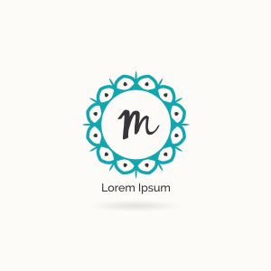 Ornamental and decorative letter M logo vector design. Luxury hotel M letter logo design. flower and floral style concept.