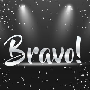  Bravo text vector banner design.