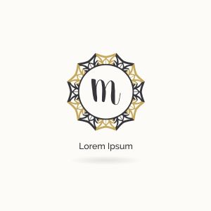 Ornamental and decorative letter M logo vector design. Luxury hotel M letter logo design. flower and floral style concept.