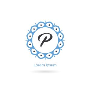 P letter logo design, luxury letter p vector monogram. Cosmetics and beauty brand illustration. decorative lace style circle icon.