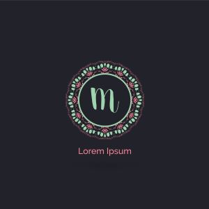 Ornamental and decorative letter M logo vector design. Luxury hotel M letter logo design. flower and floral style concept.