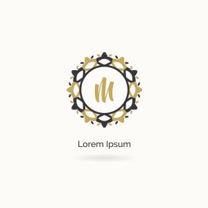 Ornamental and decorative letter M logo vector design. Luxury hotel M letter logo design. flower and floral style concept.