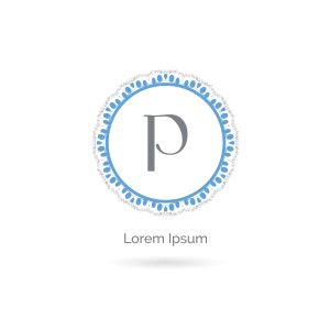 P letter logo design, luxury letter p vector monogram. Cosmetics and beauty brand illustration. decorative lace style circle icon.