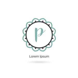 P letter logo design, luxury letter p vector monogram. Cosmetics and beauty brand illustration. decorative lace style circle icon.