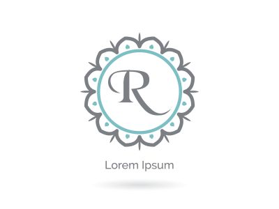 Beauty brand letter R vector icon. Luxury R letter logo. Vector illustration decorative and ornamental monogram
