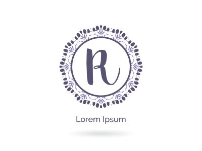 Beauty brand letter R vector icon. Luxury R letter logo. Vector illustration decorative and ornamental monogram.