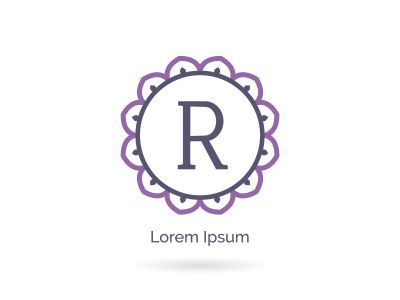 Beauty brand letter R vector icon. Luxury R letter logo. Vector illustration decorative and ornamental monogram.