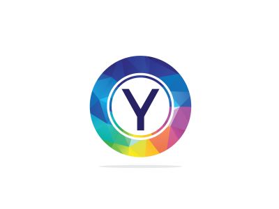 Y Letter colorful logo in the hexagonal. Polygonal letter Y	