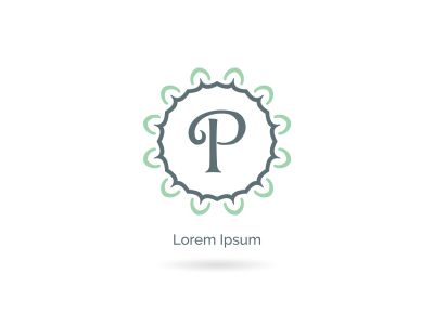 P letter logo design, luxury letter p vector monogram. Cosmetics and beauty brand illustration. decorative lace style circle icon.