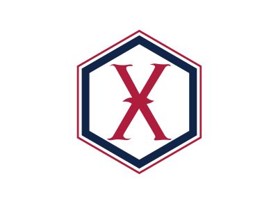 X Letter colorful logo in the hexagonal. Polygonal letter X