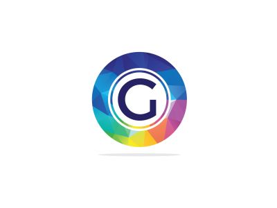 G Letter colorful logo in the hexagonal. Polygonal letter G	