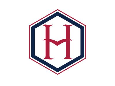 H Letter colorful logo in the hexagonal. Polygonal letter H	