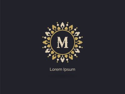 Ornamental and decorative letter M logo vector design. Luxury hotel M letter logo design. flower and floral style concept.