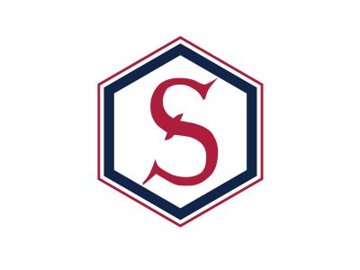 S Letter colorful logo in the hexagonal. Polygonal letter S	
